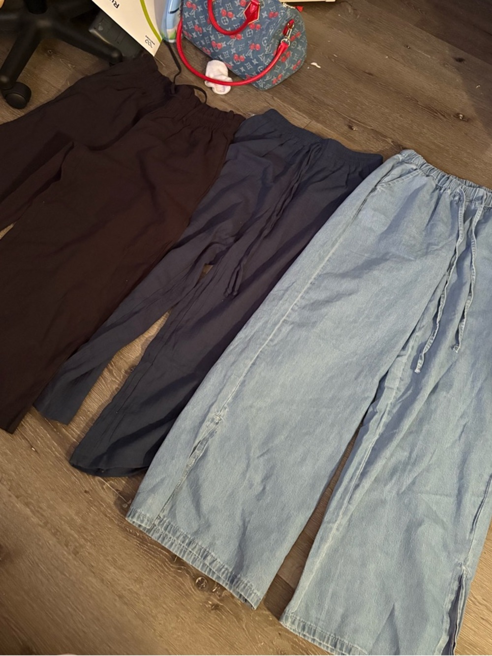 Three pair of wide leg summer pants